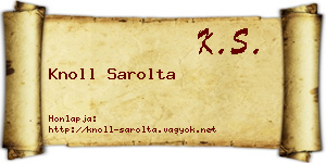 Knoll Sarolta névjegykártya